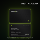 Front and back of the Chazoku digital gift card